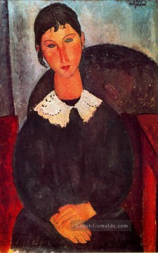  amedeo - elvira mit einem weißen Kragen 1918 Amedeo Modigliani
